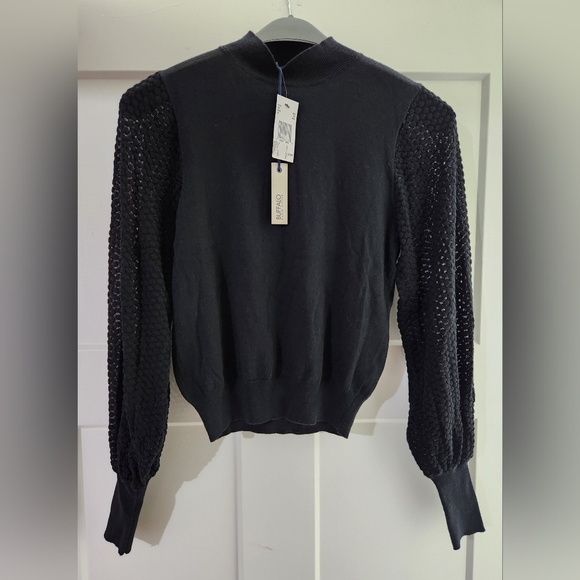 Buffalo David Bitton sweater with knit sleeves.  Size Small petite.  Nwt - Picture 1 of 2